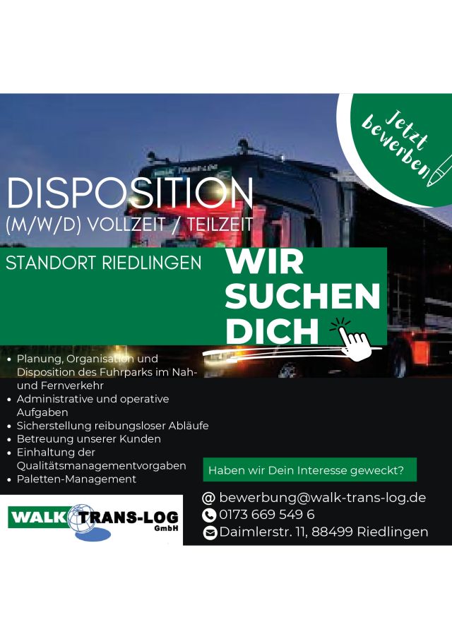 Stellenanzeige Dispo